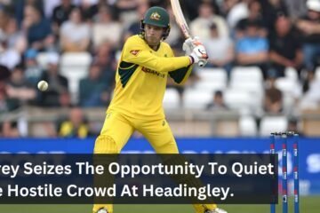 Carey Seizes The Opportunity To Quiet The Hostile Crowd At Headingley.