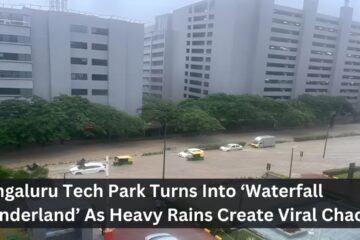 Bengaluru Tech Park Turns Into ‘Waterfall Wonderland’ As Heavy Rains Create Viral Chaos!