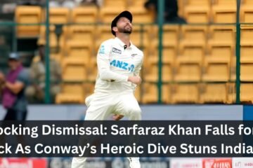 Shocking Dismissal: Sarfaraz Khan Falls for A Duck As Conway’s Heroic Dive Stuns India