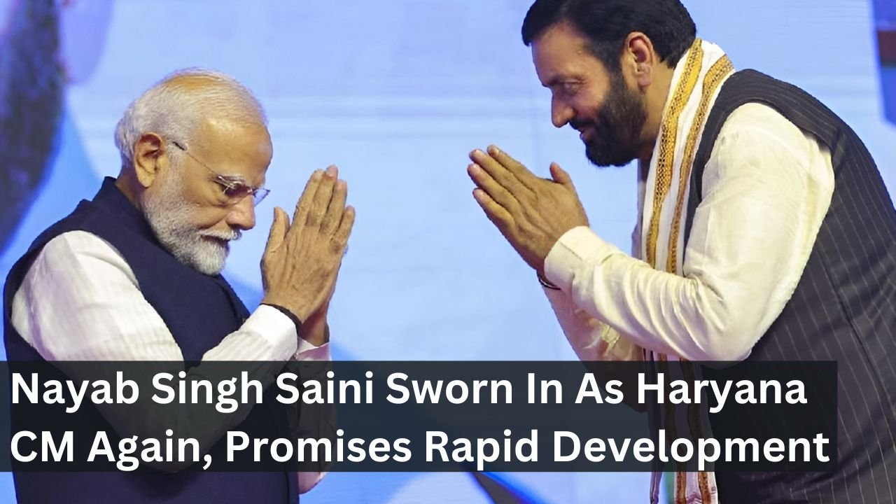 Nayab Singh Saini Sworn In As Haryana CM Again, Promises Rapid Development